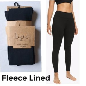 Bøc Women's Black High-Rise Soft Fleece Lined Non-Bulky Footless Legging M-L
